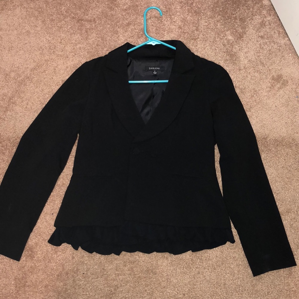 Black Blazer with Ruffle